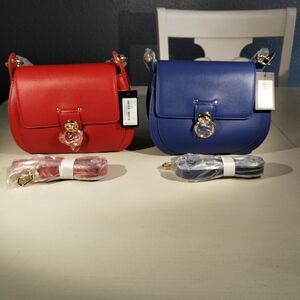 2-Brand New Badgley Mischka Purses 1-red & 1-blue With Two Straps Each